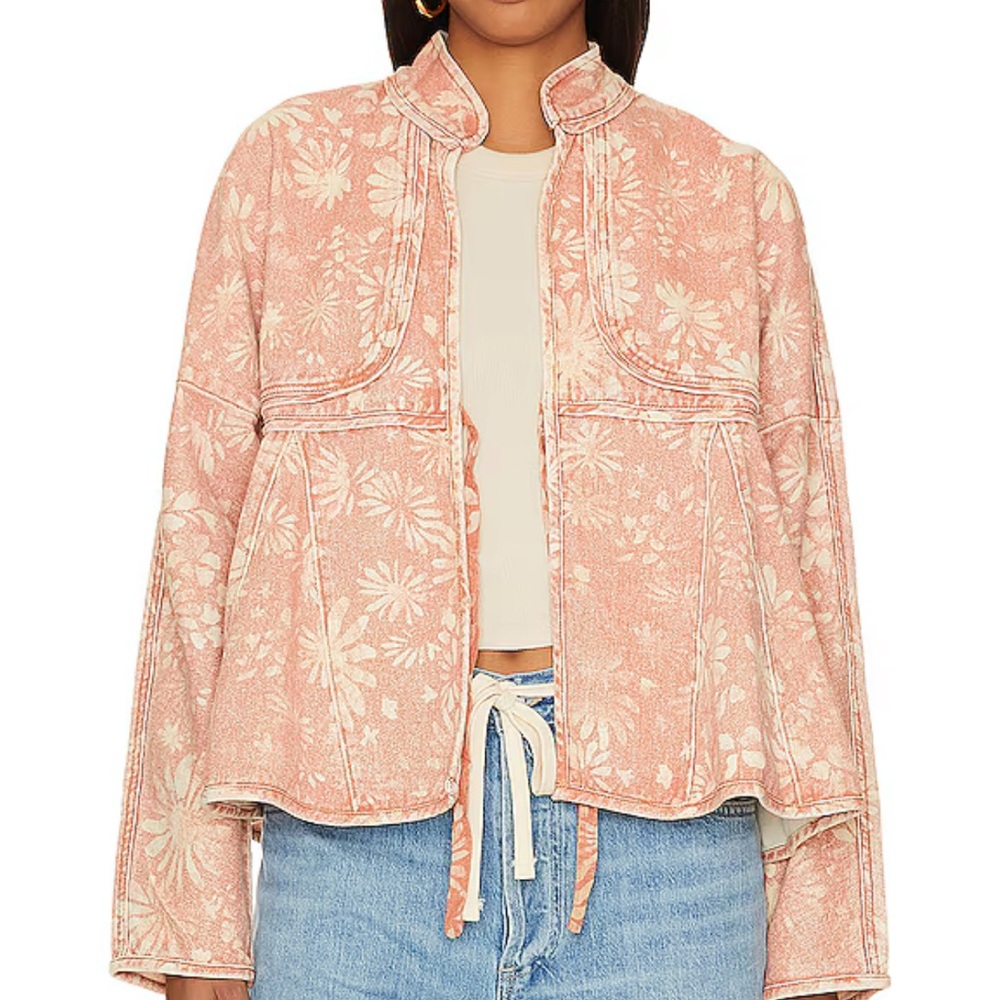 Free People Pink Floral Jacket